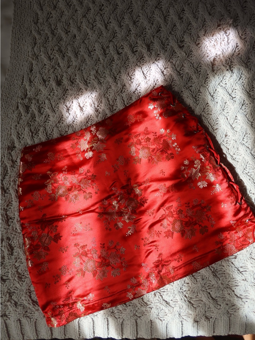 Red mini skirt